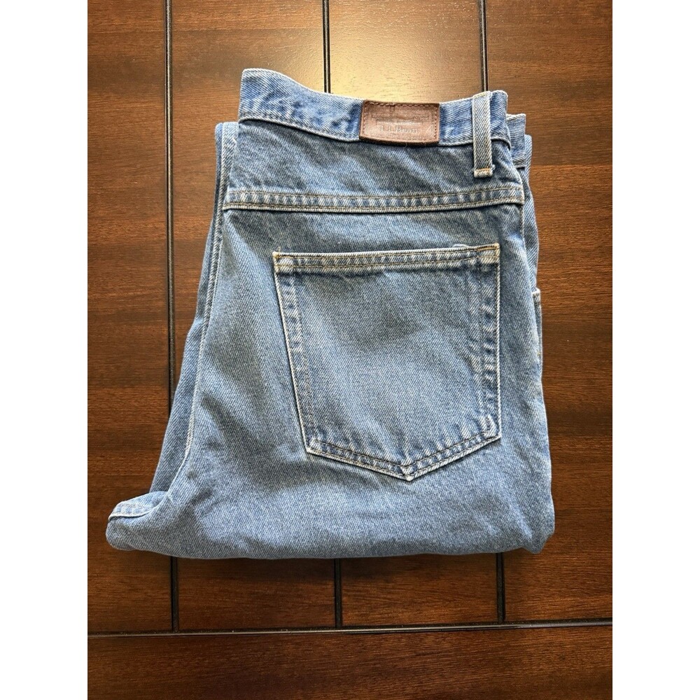 🔥32x29 Mens Jeans Classic Fits 32x27.5 Straight Blue Denim 100% Cotton LL Bean - Picture 9 of 10